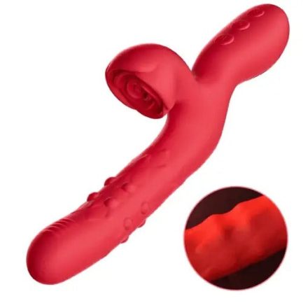 Acmejoy - 7 Thrusting Wiggling Rose Clit Stimulator G-spot Vibrator - 图片 5