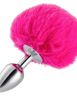 Metal Pink Hairball Base Butt Plug 5.51 Inch