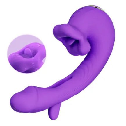 Acmejoy - Upgraded Mouth-Shaped 3 In 1 Flapping & Biting & Toungue Licking G-spot Vibrator - 图片 4