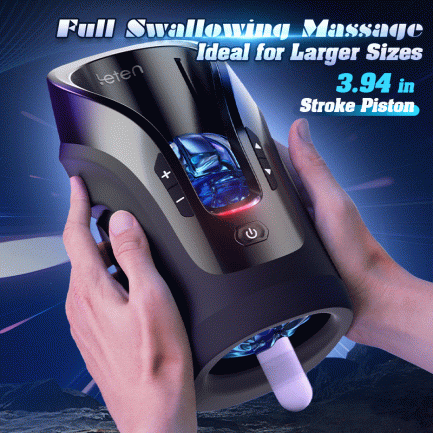 Acmejoy -Leten 3D Fleshy Telescopic Vibrating Automatic Male Masturbator Blowjob Stroker - 图片 8