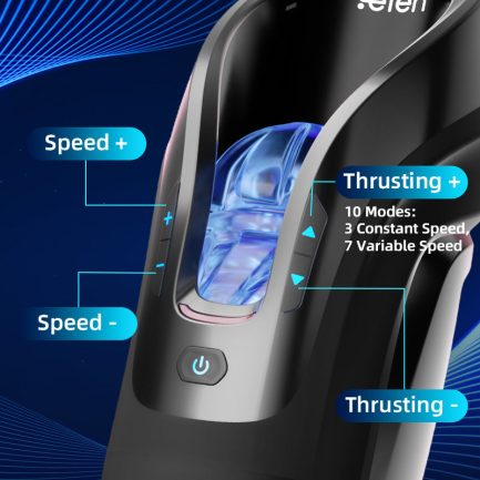Acmejoy -Leten 3D Fleshy Telescopic Vibrating Automatic Male Masturbator Blowjob Stroker - 图片 2