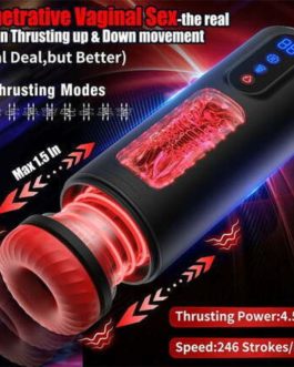 Acmejoy – 9 Telescopic Vibration Sucking Heated Aircraft Male Stroker