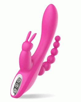 Acmejoy – 3-in-1 7 Vibrating Modes Rabbit G-Spot Stimulator Anal Dildo Vibrator