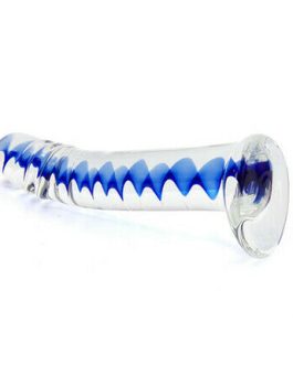 Acmejoy Frozen Sapphire Spiral Glass Dildo 6.18 Inch