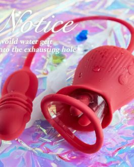 Acmejoy Rose 10 Tongue Licking & Thrusting Dildo Vibrator Clitoris and Nipple Stimulator