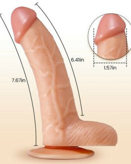 AcmeJoy – Upturned Design Silicone Dildo with Suction Cup 7.67In