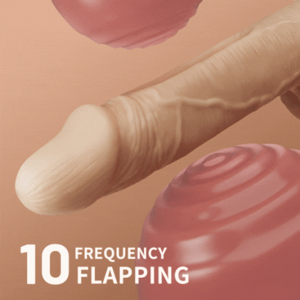 Acmejoy - Hollow Flapping Silicone Dildo Vibrator 8.38 IN - 图片 8