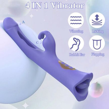 Acmejoy - Clit Nipple Anal Stimulation Rabbit Licking Vibrating Flapping 4 IN 1 Stimulator - 图片 2