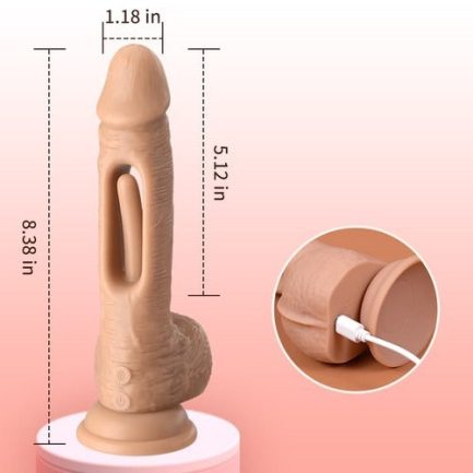 Acmejoy - Hollow Flapping Silicone Dildo Vibrator 8.38 IN - 图片 4