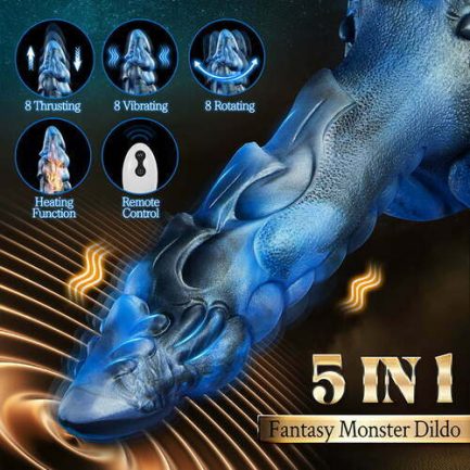 Acmejoy - 8 Thrusting Vibrating Swing Heating Huge Dildo with Suction Cup 9.5 Inch - 图片 3