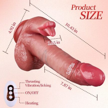 Acmejoy - UPGRADED 10.43 In Longer Licking Heating Thrusting Swinging Lifelike Dildo - 图片 5