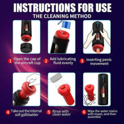 Acmejoy - 9 Telescopic Vibration Sucking Heated Aircraft Male Stroker - 图片 6