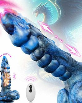 Acmejoy – 8 Thrusting Vibrating Swing Heating Huge Dildo with Suction Cup 9.5 Inch
