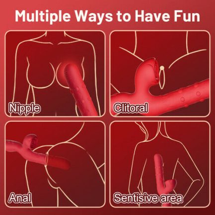 Acmejoy - 7 Thrusting Wiggling Rose Clit Stimulator G-spot Vibrator - 图片 2
