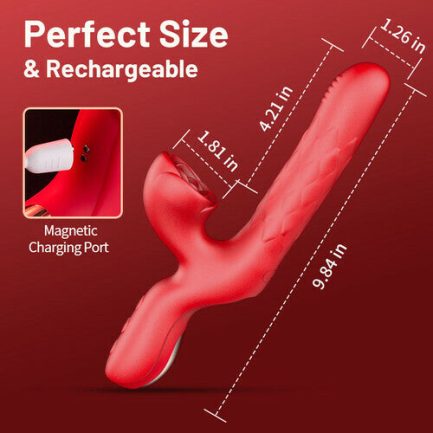 Acmejoy - 7 Thrusting Wiggling Rose Clit Stimulator G-spot Vibrator - 图片 4