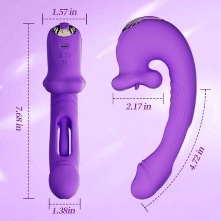 Acmejoy - Upgraded Mouth-Shaped 3 In 1 Flapping & Biting & Toungue Licking G-spot Vibrator - 图片 3