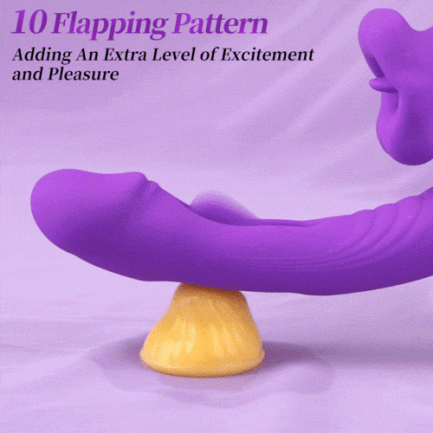 Acmejoy - Upgraded Mouth-Shaped 3 In 1 Flapping & Biting & Toungue Licking G-spot Vibrator - 图片 7