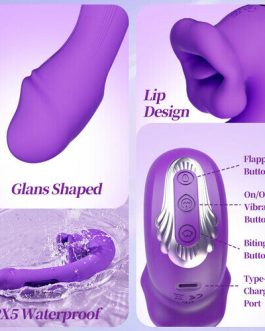 Acmejoy – Upgraded Mouth-Shaped 3 In 1 Flapping & Biting & Toungue Licking G-spot Vibrator