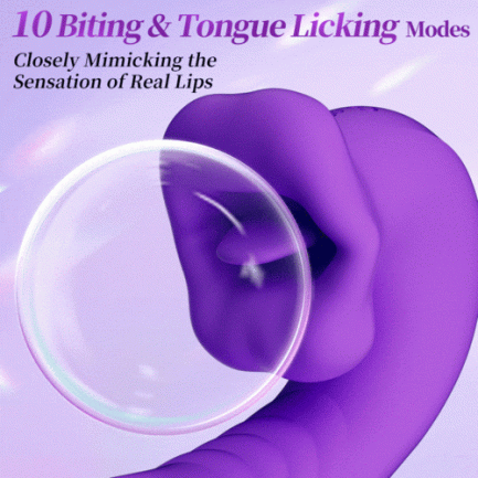 Acmejoy - Upgraded Mouth-Shaped 3 In 1 Flapping & Biting & Toungue Licking G-spot Vibrator - 图片 5