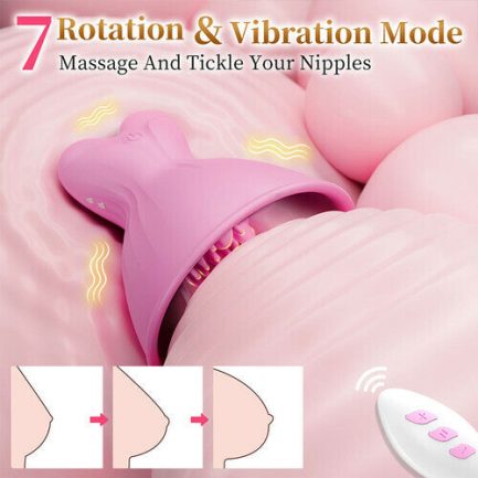 Acmejoy - 7 Vibrating & Rotation Nipple Toys with Replaceable Message Head - 图片 2