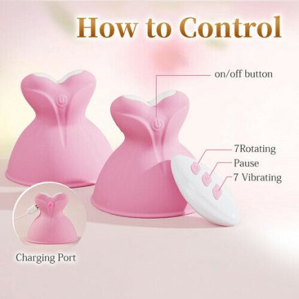 Acmejoy - 7 Vibrating & Rotation Nipple Toys with Replaceable Message Head - 图片 6