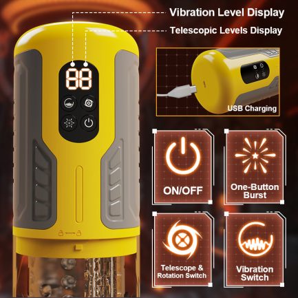CREAMPIE - 5 IN 1 Licking Massage Thrust Rotation Vibrating Burst Stroker - 图片 3