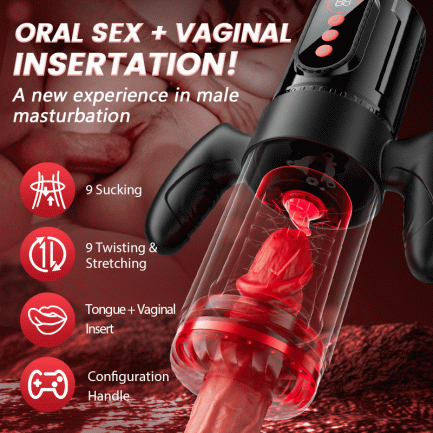 Acmejoy - Terminator 9 Telescopic Rotating Sucking with Handle Male Stroker - 图片 6