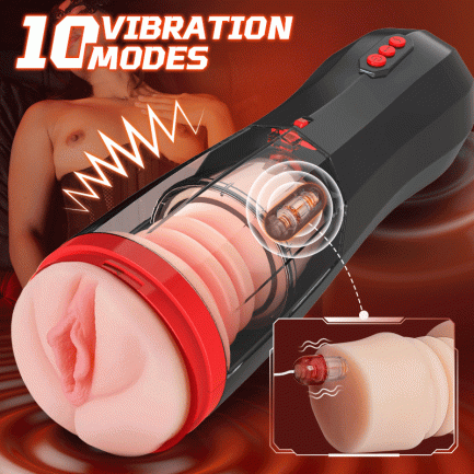 ROKA - Lifelike Vaginal Entrance Thrusting Vibrating Vocal Masturbator Stroker - 图片 7
