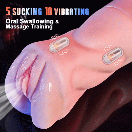 Beate - 5 Sucking Oral Swallowing 10 Vibrating Massage Training Masturbation Cup - 图片 10