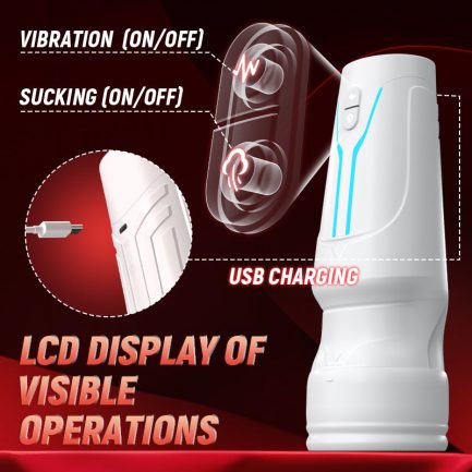 Acmejoy - Soren City Lights Red Sucking Mouth Vibrating Male Stroker - 图片 3