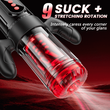 Acmejoy - Terminator 9 Telescopic Rotating Sucking with Handle Male Stroker - 图片 7