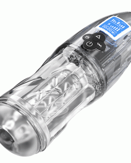 Rogen – Fully Transparent Vibrating Sucking Voice Male Mechanical Stroker