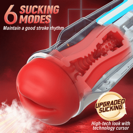 Acmejoy - Soren City Lights Red Sucking Mouth Vibrating Male Stroker - 图片 7