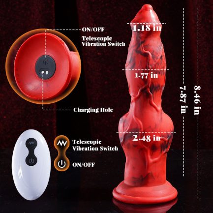 THREESOME - Heating 8 Telescopic Vibrations Knotted Beastly Dildo - 图片 6