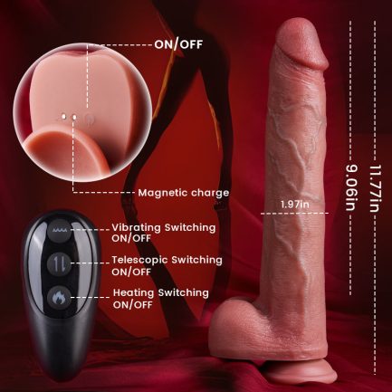 HONKAI- Heating 8 Powerful Thrusting 10 Vibrating Suction Cup Dildo - 图片 6