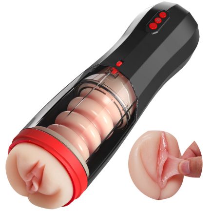 ROKA - Lifelike Vaginal Entrance Thrusting Vibrating Vocal Masturbator Stroker - 图片 5