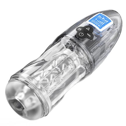 Rogen - Fully Transparent Vibrating Sucking Voice Male Mechanical Stroker - 图片 5