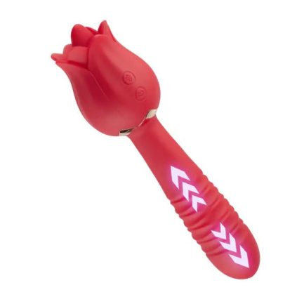 Acmejoy Red Rose Low Noise 5 Thrusting & Vibrating 7 Tongue Licking Vibrator - 图片 5