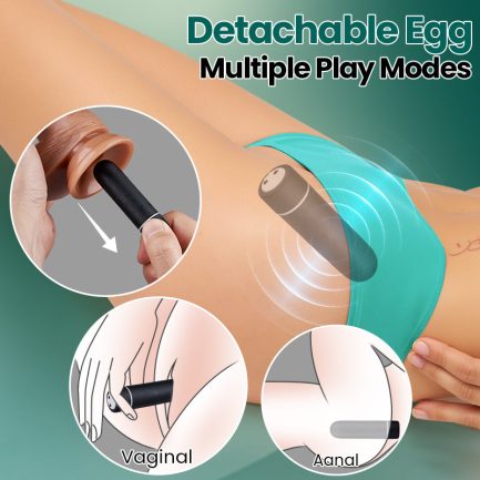 Acmejoy - 9 Vibration Strap-on Dildo for Gay Lesbian Couple Play - 图片 3