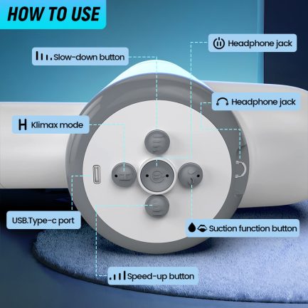 Acmejoy - Automatic Lubrication 8 Thrusting & Sucking Handheld Male Stroker - 图片 4
