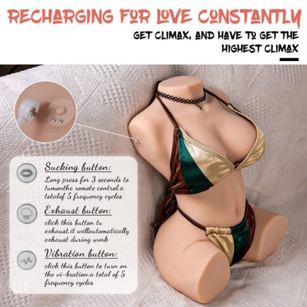 Acmejoy - Jessie 15.14lbs Sucking Vibrating Sex Torso love doll - 图片 7