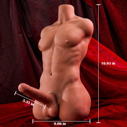 Lauren - 12.54Lbs Realistic Ass With Dildo And Tight Ball Hole Wheat Colored Unisex Sex Torso - 图片 4