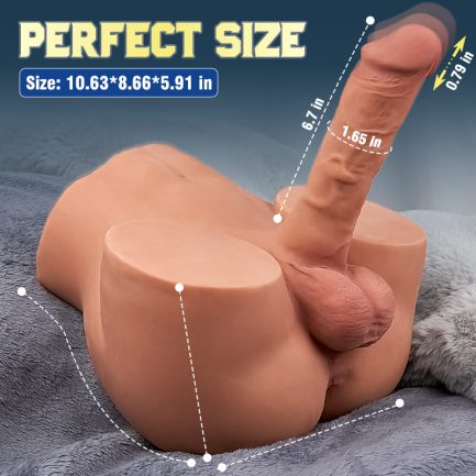 Acmejoy - Thrusting Vibrating Dildo Realistic Butt 10.12lbs Brown - 图片 6